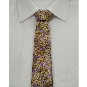 Corbata mostaza flores