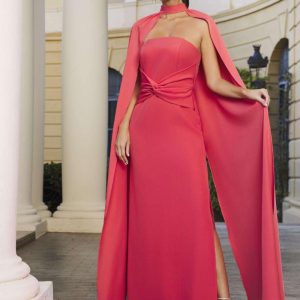 Vestido coral capa